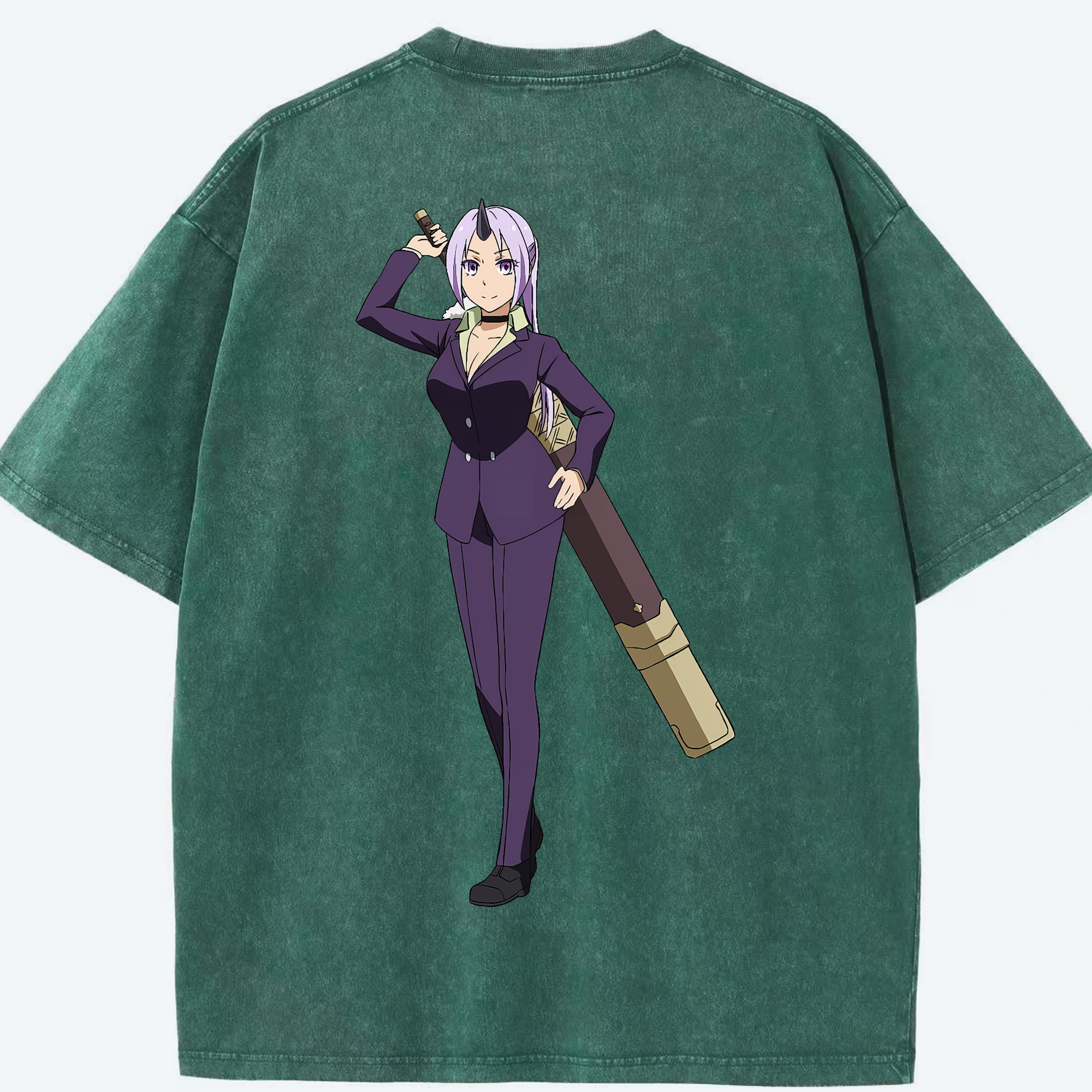 （画像用） 転スラ Regarding Reincarnated to Slime 綿100% ヴィンテージ風 半袖Tシャツ（背面プリント）